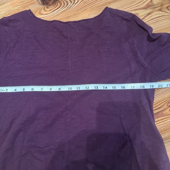 Habitat Asymmetrical Dress Sz LG Wine Lagenlook Pointed Hem 3/4 Sleeve Oversized - Picture 10 of 13